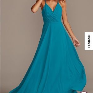 David’s Bridal Teal Blue Dress